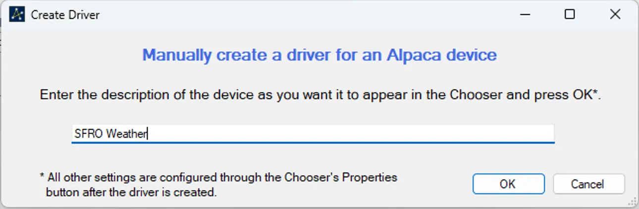 Ascom Alpaca Name Device